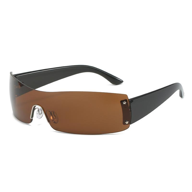 Frameless One-Piece Sports Sunglasses with UV400 Protection Unisex Design Lightweight for Running Cycling Driving