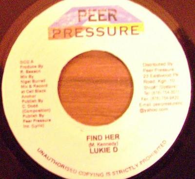 Płyta 7-calowa LUKIE D - Find Her NONE Peer Pressure 2001 Jamajka Reggae, Ska & Dub Używana