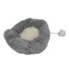 Cat Bed 2 Section Design Anti Slip Bottom Soft Comfortable Keep Warm Grey Plush Kennel for Home Pet Shop L