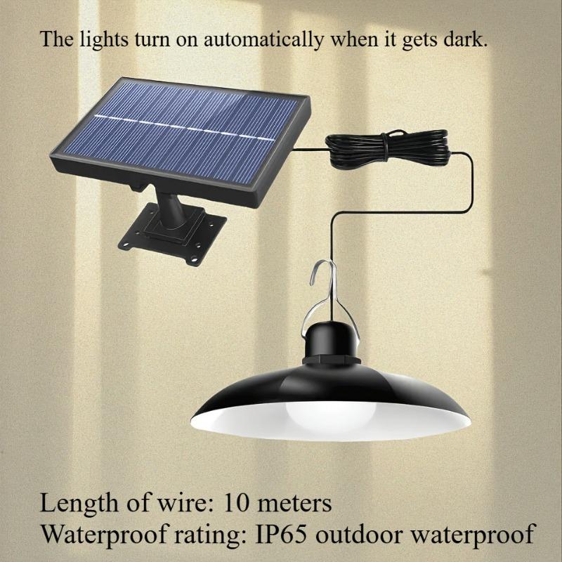 1SET Solar LED Chandelier, Single or Double Head Outdoor Chandelier, IP65 Protection Rating Camping Decorative LED Bulb