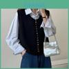 Knit Cardigan Vest For Women With Colorful Button Design For Casual Winter Style