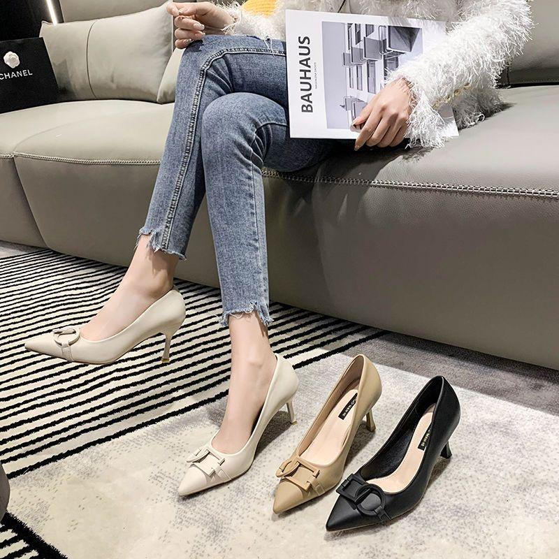 

Shoes for Women 2024 on Heeled White Ladies Summer Footwear High Heels Pointed Toe Stilito Office Pumps Lastest Korean Style A E 34