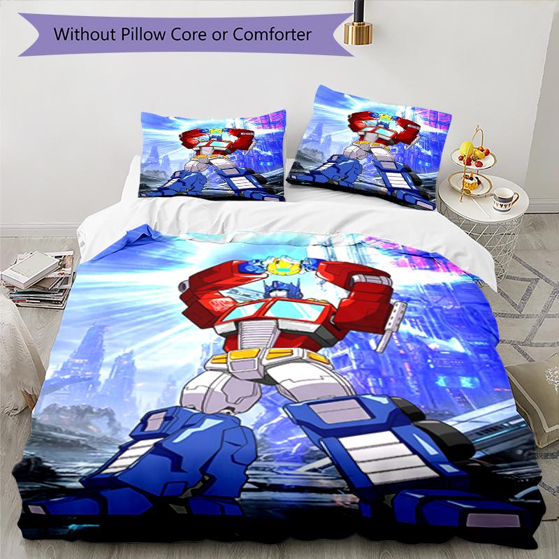 3pcs Transformers Bedding Set Duvet Cover Closure Includes 1 Duvet Cover & 2 Pillowcases, Soft and Comfortable for All Seasons.