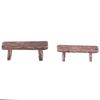 2pcs Mini Wooden Chair Stool Fairy Garden Miniatures Decor Couple Bench Action Figurine DIY Doll Houses Accesories