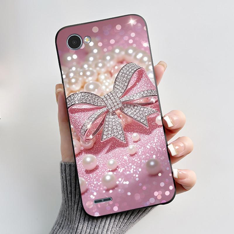Cute Case For LG Q6 Fundas LG G6 Mini Capa Coque Printing Shell Protective Cover Soft Silicone Cartoon Black Casing