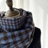 Scarf Women's Winter New Warm Retro Plaid Contrasting Color Thousand Bird Plaid Knitted Scarf Fringed Shawl