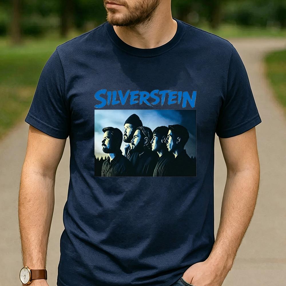 Silverstein Out Of This World Baumwoll-T-Shirt Post-Hardcore Band Grafik Unisex Kurzarm Lässig Streetwear Tägliche Musik Oberteile
