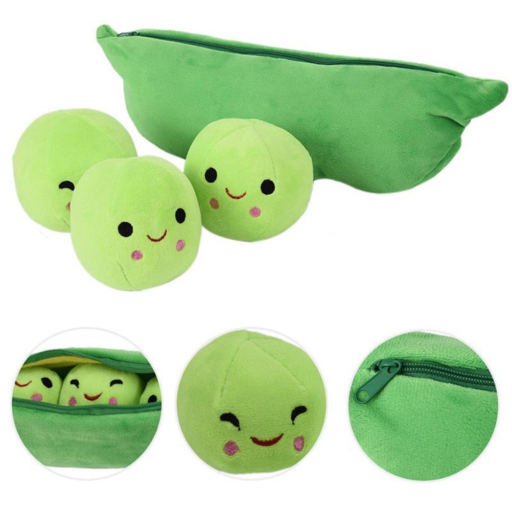 Plush Toy Soft Throw Pillow Stuffed Pea Pod Toys Kids Gift