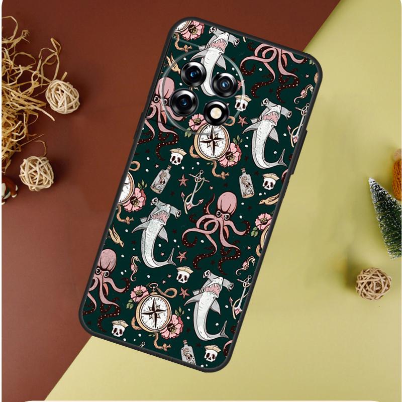 Meeresleben Ozean Oktopus Für OnePlus 13 13R 12 12R 11 9 10 Pro 8T 9RT 10T 10R N20 N30 Nord CE 2 3 4 Lite Handyhülle