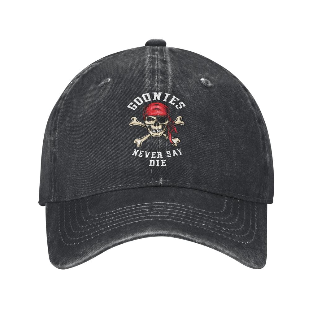 The Goonies Skull  Baseball Caps Casual Distressed Denim Never Say Die Snapback Cap Outdoor Activities Adjustable Fit Caps Hat