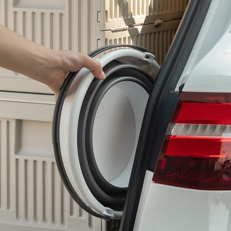 Folding Water Bucket Portable Collapsible Buckets Space Saving Outdoor Water Pail for Garden Camping Fishing Car Washing X3UC