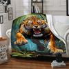1PC Tiger Print Blanket - Soft Warm All-Season Throw for Sofa, Bed, Car, Office, Throw For Sofa yy250916112