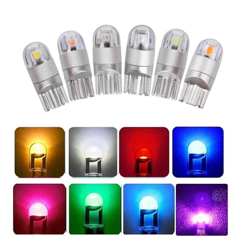2/10pc Car LED T10 Bulbs W5W Canbus 3030SMD for Car Parking Position Lights Reading Dome Lamp License Plate Light Bulb White Red Bulbs 7