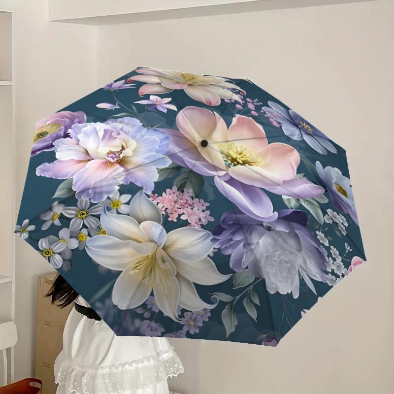 1pc Floral Bouquet with Pastel Colors Umbrella with Plastic Handle,Suitable for All Seasons Home Travel Outdoor UmbrellaDD1554