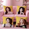 Kpop Style I-Itzy Cushion Cover Plush Fabric Soft Double-Sided Printed Sofa Warm Winter Home Gift Pillow Case