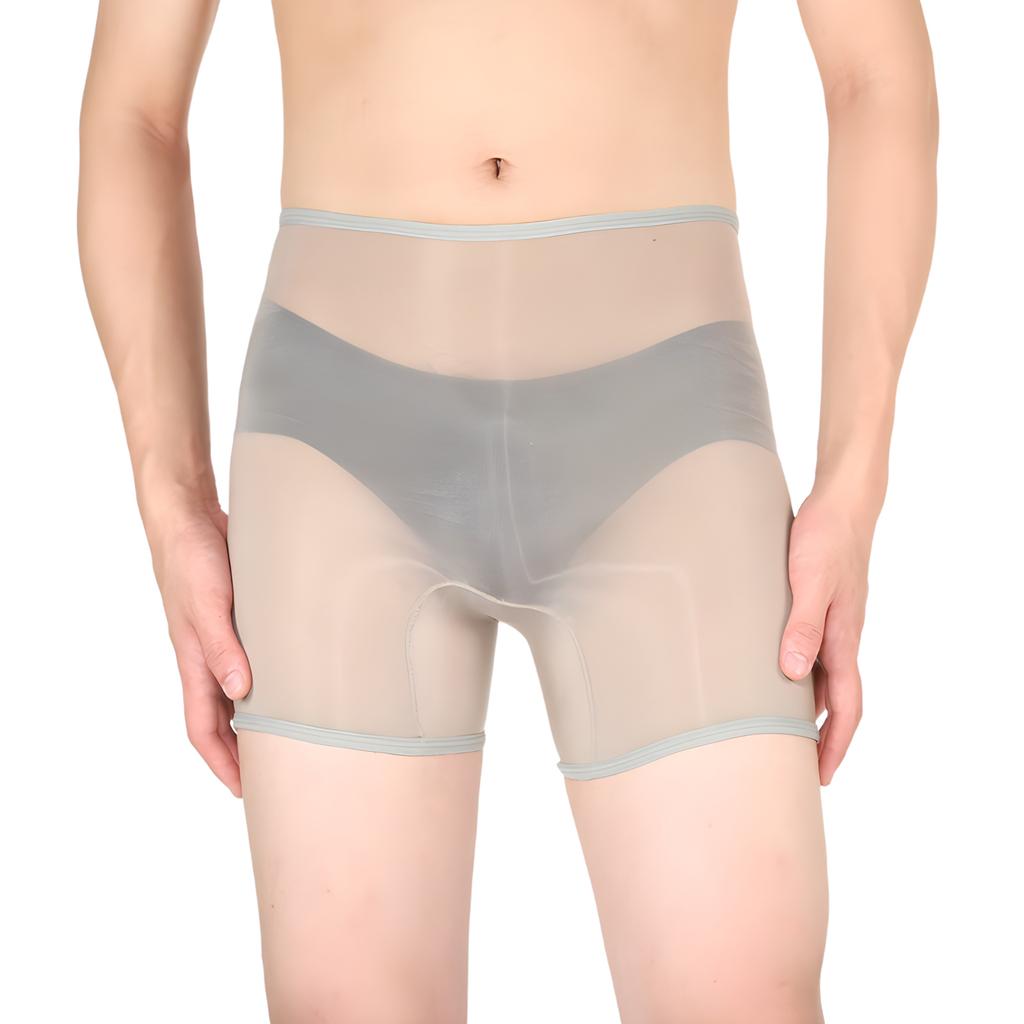 Mens Sheer Boxer Shorts Mid Waist Lingerie Underwear Erotic Roleplay Nightclub Provocative Clubwear
