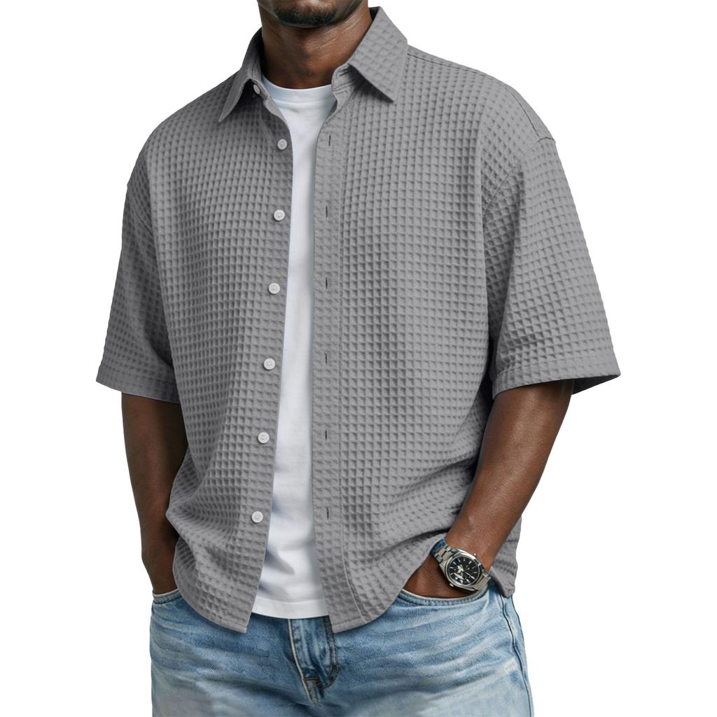 Herren Freizeithemd mit Knopfleiste und kurzen Ärmeln