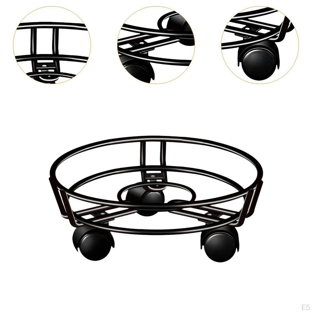 Flower Pot Rolling Stand, Lockable Cart for Potted Plants, Vases, Heavy Pots