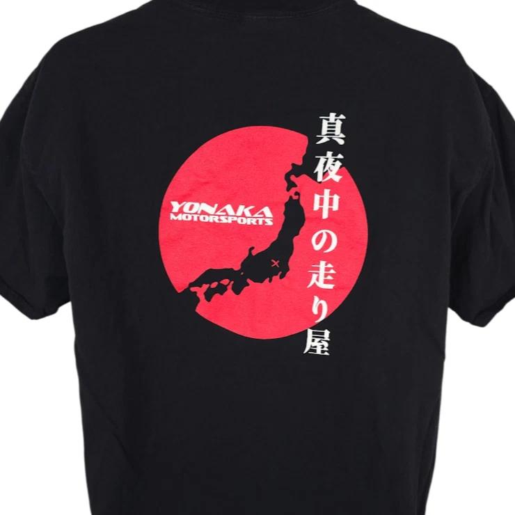 Yonaka Motorsports T Shirt Mens Size Large Black Racing Midnight Racer Japanese 3XL