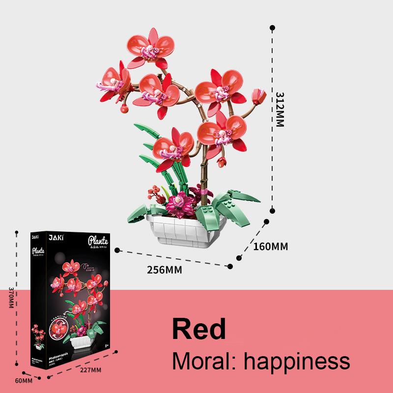 DIY Мотылек Орхидея строительные блоки игрушка цветы дисплей искусство фаленопсис — фото 7