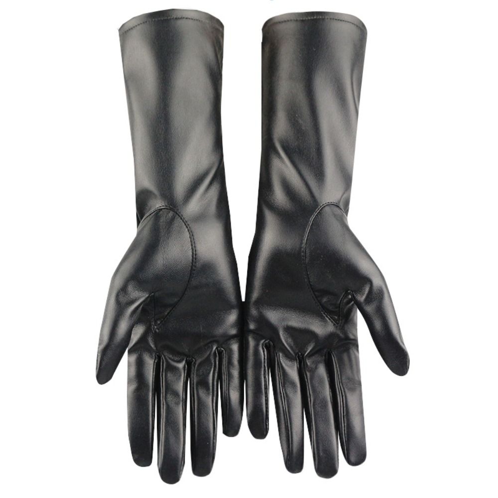 Guanti invernali antiscivolo Guanti impermeabili in pelle PU Personalità Manopole lunghe 30 cm Equitazione