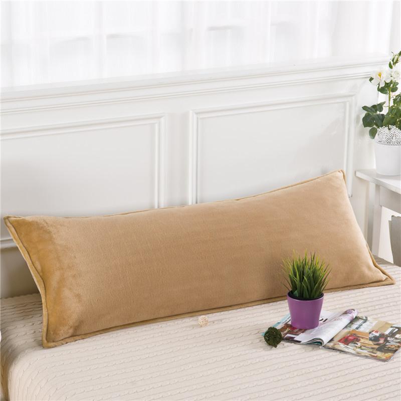 Solid Color Flannel Long Pillow Case Soft Comfortable Adults Double Lover Sleeping Pillow Cover Bedding Body Pillowcase