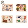 Baby Wooden Jigsaw Puzzle Building Blocks Montessori Educational Toy Cartoon Forest Marine Animal Astronaut Puzzle Gift For Baby