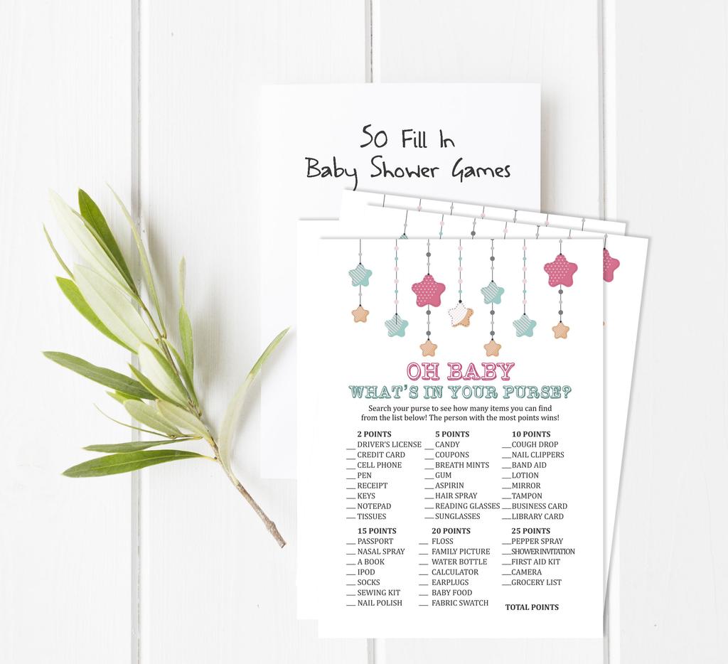 Inkdotpot 50 BabyA  AlphabetA  ABCA  GameA  Star Baby Shower Game Gender Neutral Party