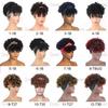 Afro Curly Kinky Synthetic Head Wraps Short Drawstring Puff Wigs with Small Cap Headband Scarf Wigs