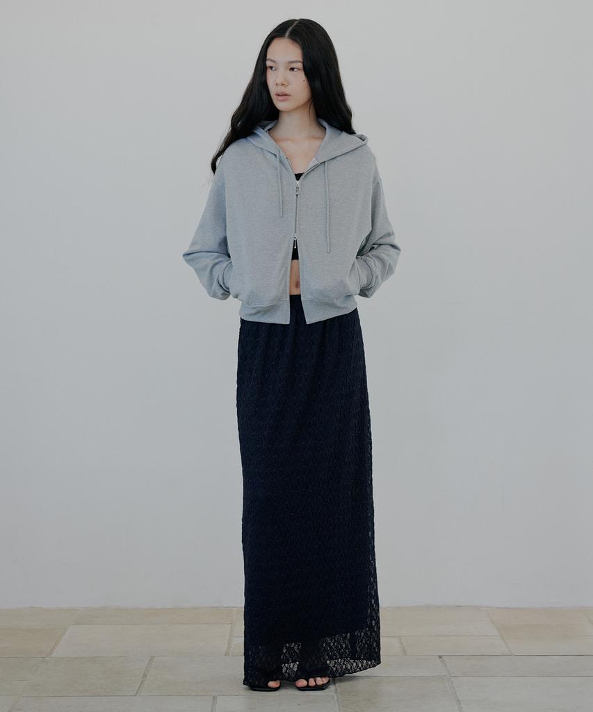 Nuakle Mini Flower Zip-Up Hoodie_Gray