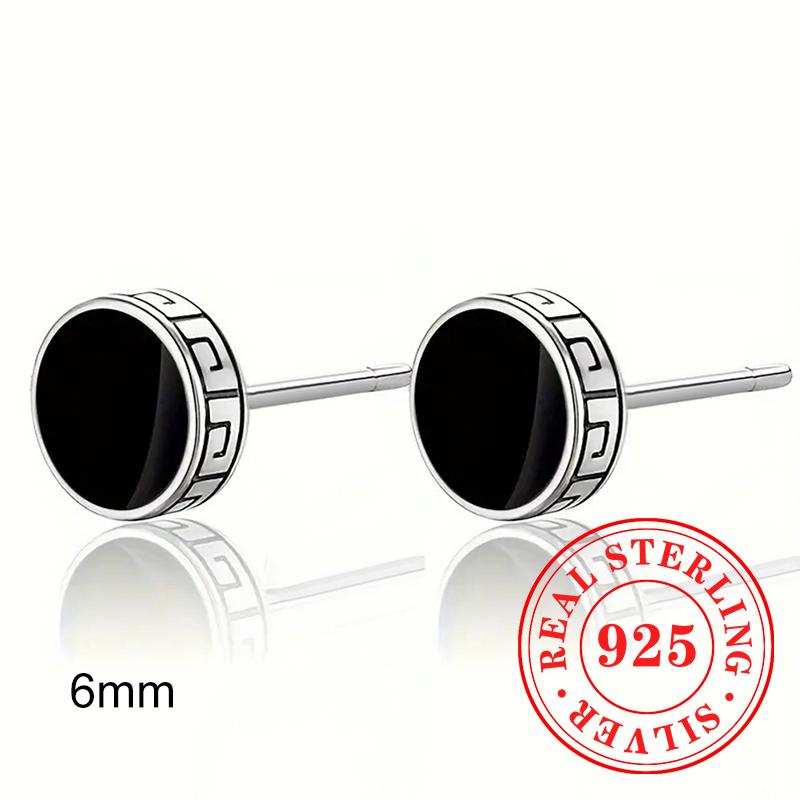 

Серьги-пусеты из стерлингового серебра черного цвета в панк-стиле, крутые пирсинг-аксессуары для ушей для девушек, хип-хоп, привлекательные украшения для вечеринок