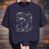 Cotton Print Short Sleeve T-Shirt Whale Shark Design Casual Summer Tee for Adults Round Neck Clothing