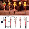 Solar Christmas Stake Lawn Decor with Santa Lights Waterproof Outdoor And Snowman Warm White LED