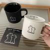 Water Cup Dog Pattern Cup for Boyfriend Personalized Mug with Lid Couple Water Cup Home Dormitory Cup