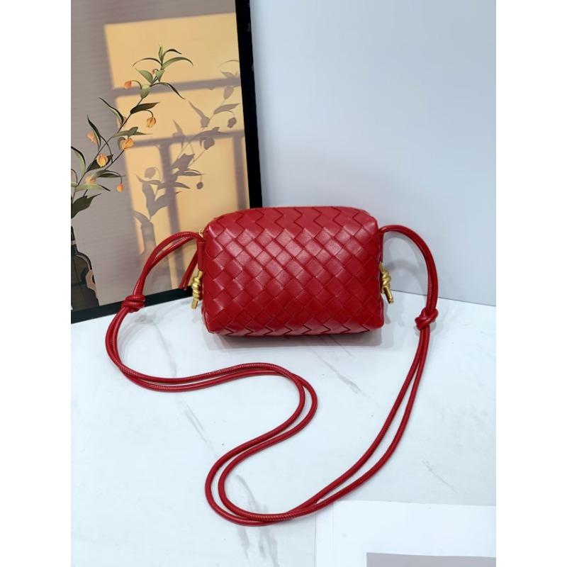 New wind braided camera bag, metal node braided small square bag, niche soft leather single shoulder messenger women's bag