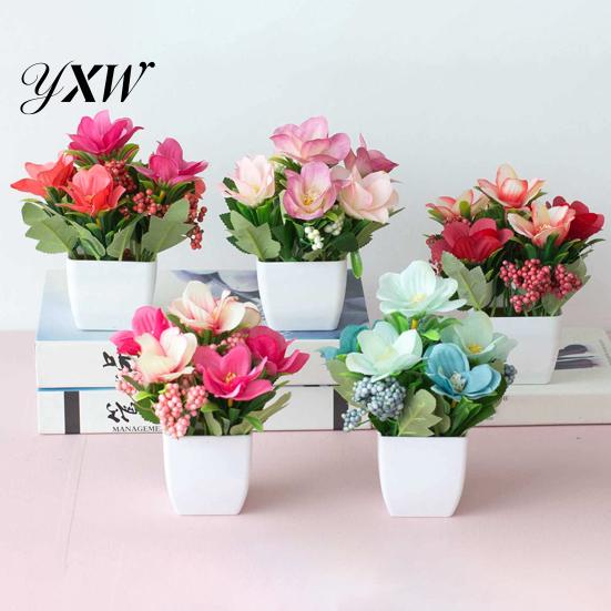 Fake Flower Realistic Artificial Bonsai Decorative UV Resistant Potted Pot DIY Crafts Home Decor Simulation