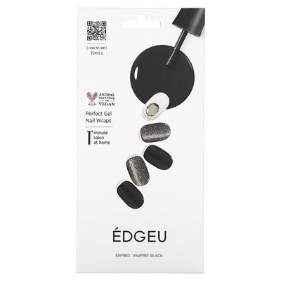 Perfect Gel Nail Wrap, ENP903, Vampire Black, 16 Strip Set