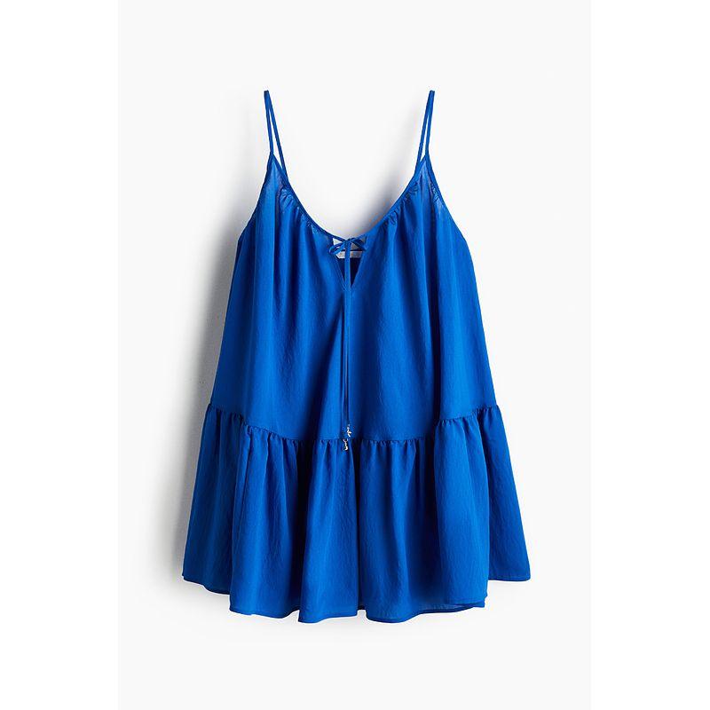 

HM Women s Clothing Dress 2025 Summer New Suspender Loose Seaside Holiday A- line Version Dress 1301262 Bright Blue 175/116