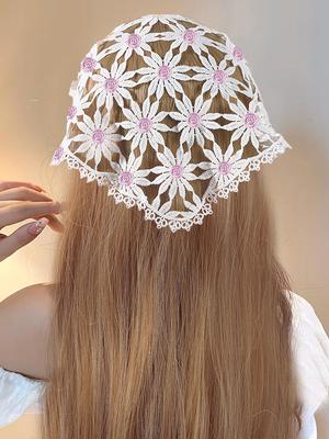 Daisy Spitze Dreieck Stirnband für Frauen Strand Styling Bandana Kopftuch Mode Französische Kopfbedeckung Haarbänder Reise Haaraccessoires
