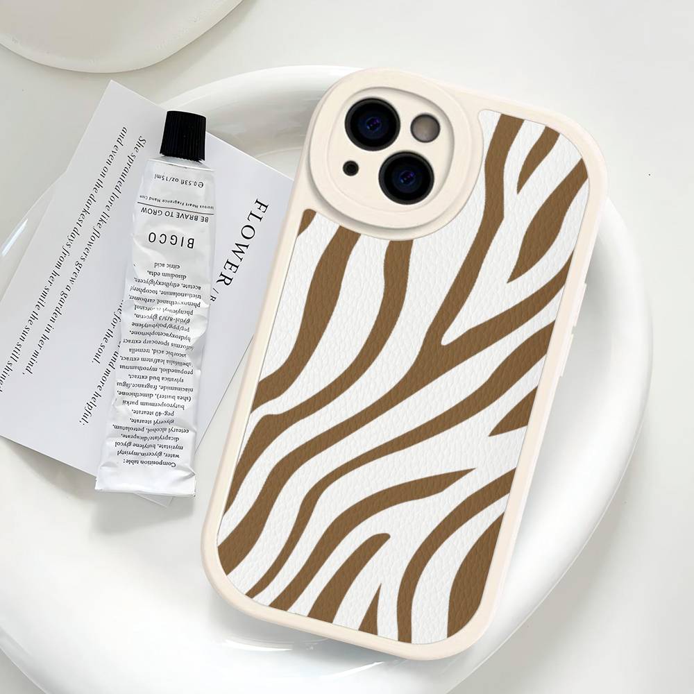 Zebra Pattern Art For IPhone 16 15 14 13 12 11 Pro Max Plus Leather Phone Cover