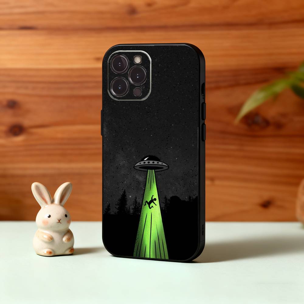 

1PC A-Alien S-Space Phone Case For iPhone17,16,15,14,13,12Plus,Pro Max,XS,5G Soft Silicone Black Cover iPhone16