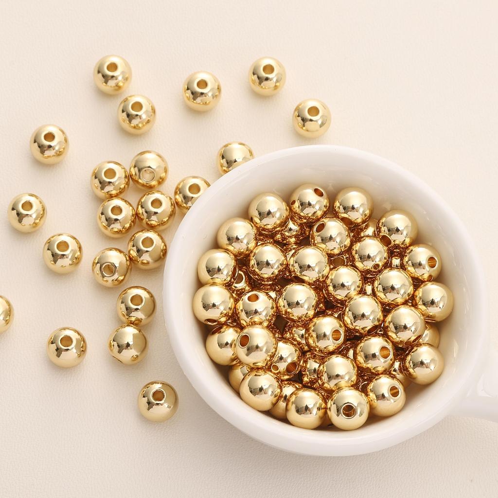 50–100 Stück Kupfer-Drehkugelperlen für DIY Halskette, Armband, Ohrringe, Schmuckherstellung, Bastelzubehör
