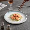 Simple Home Wide Air Round Plate Ceramic Western Plate Vegetable Plate Western Steak Plate Steak Plate Pasta Plate Nordic Style