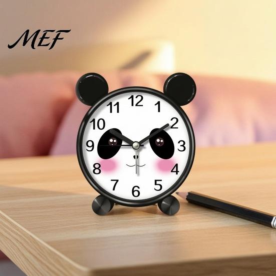 Time Teaching Clock Cartoon Animal Alarm for Students, Non-Ticking Quiet Movement Electronic Clock, Battery Operated Desk Home Bedroom