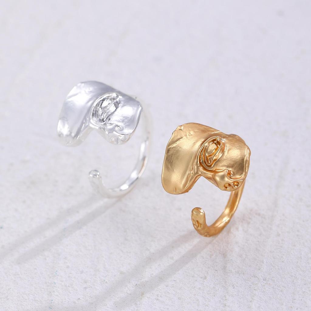Fashion Retro Exaggerated Cold Style Venus Sculpture Half Face Open Ring