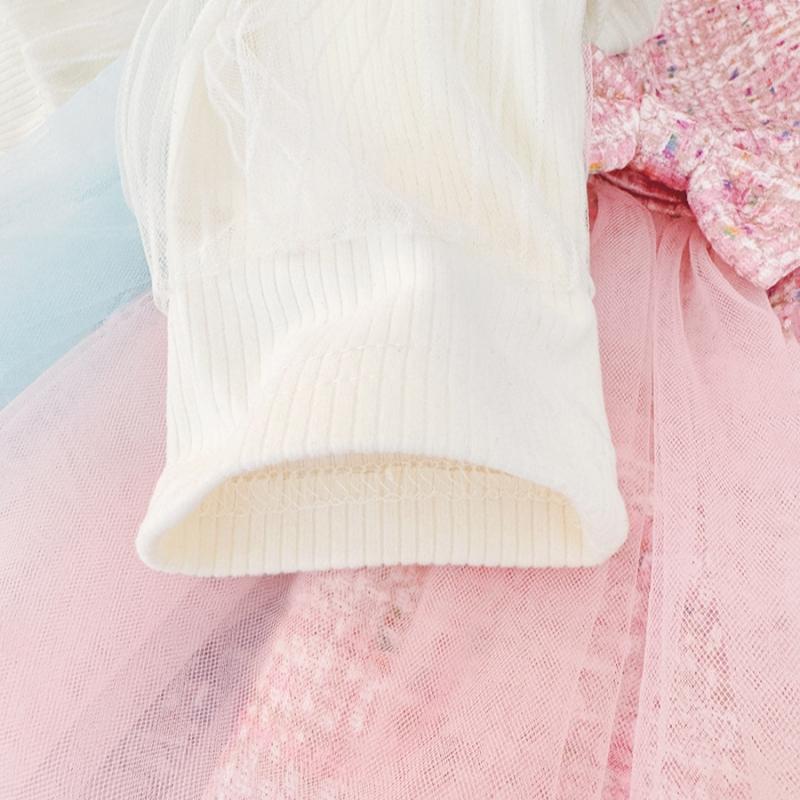 Baby Girl Princess Dress Korean Style Bow Long Sleeved Clothes Spring And Autumn New Children's Party Costumes 9 Months -3 Years