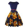 Women's Sunskirt Summer Dress Pullover Round Neck Printed Slim Fit Short Sleeve Dress Beach Dress Plus Size