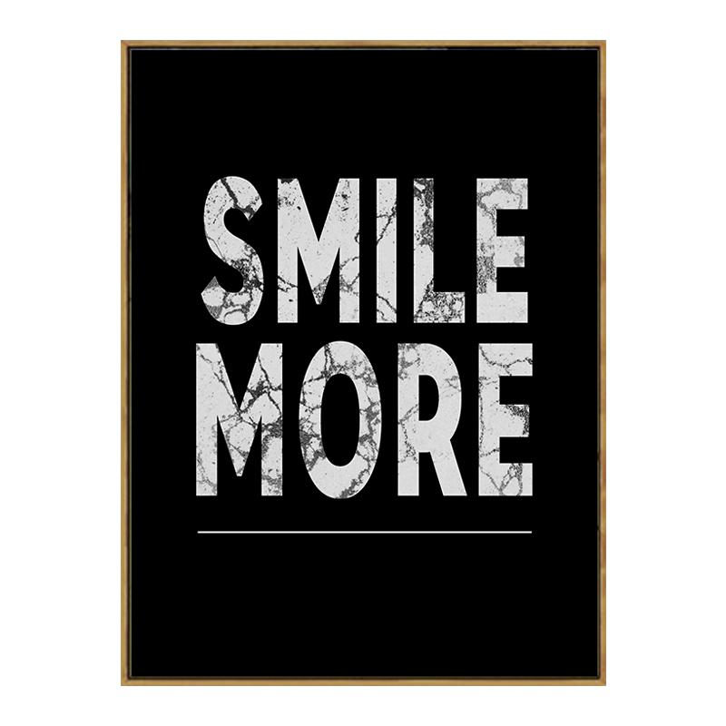

Плакат из скандинавского черного и белого мрамора с мотивирующими цитатами «Улыбнитесь еще больше» на холсте, настенное искусство, современная спальня, домашний декор, подарок для учителя школы 21x30cm No Framed