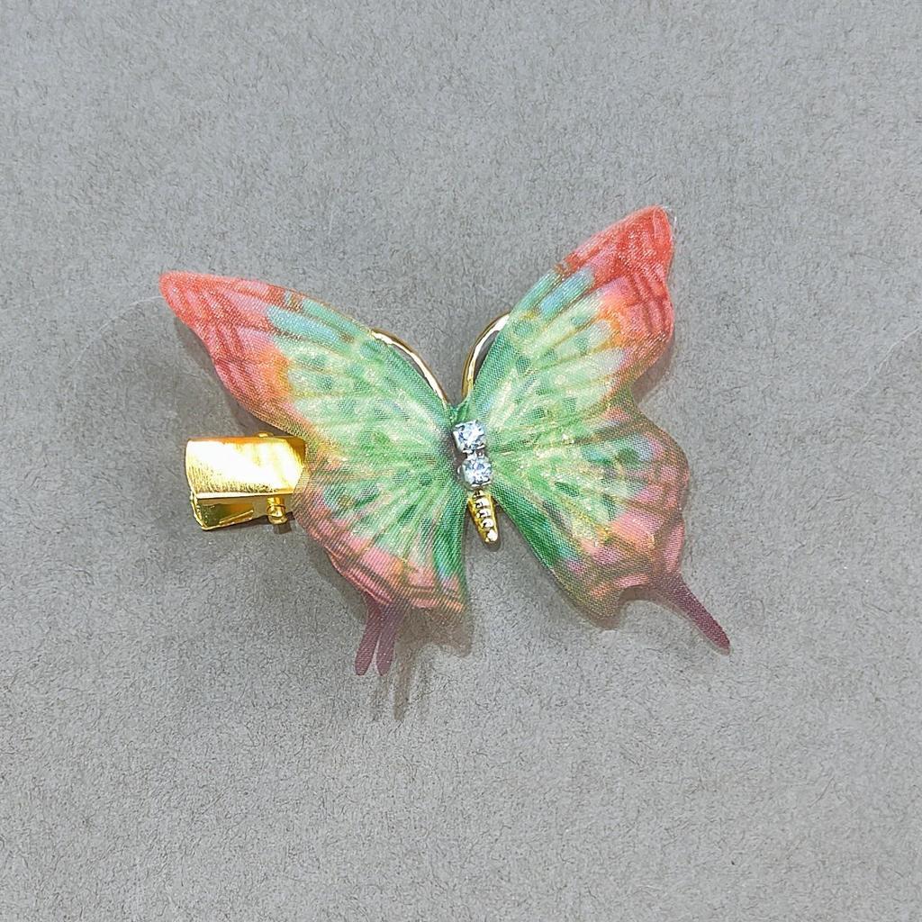 Gradient Butterfly Hairpin for Children - Cute Mesh and Alloy Duckbill Clip, Perfect for Hanfu and Fairy Styles