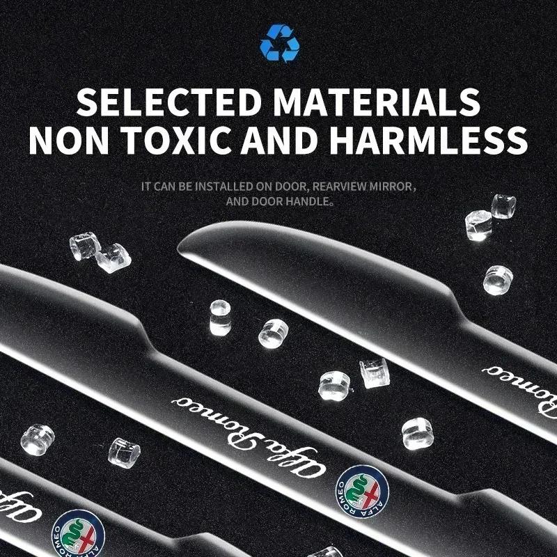 4pcs Car Door Transparent Anti-collision Protector Bar Strips For Alfa Romeo Giulia Stelvio Junior Tonale 33 Stradale 4C Giu